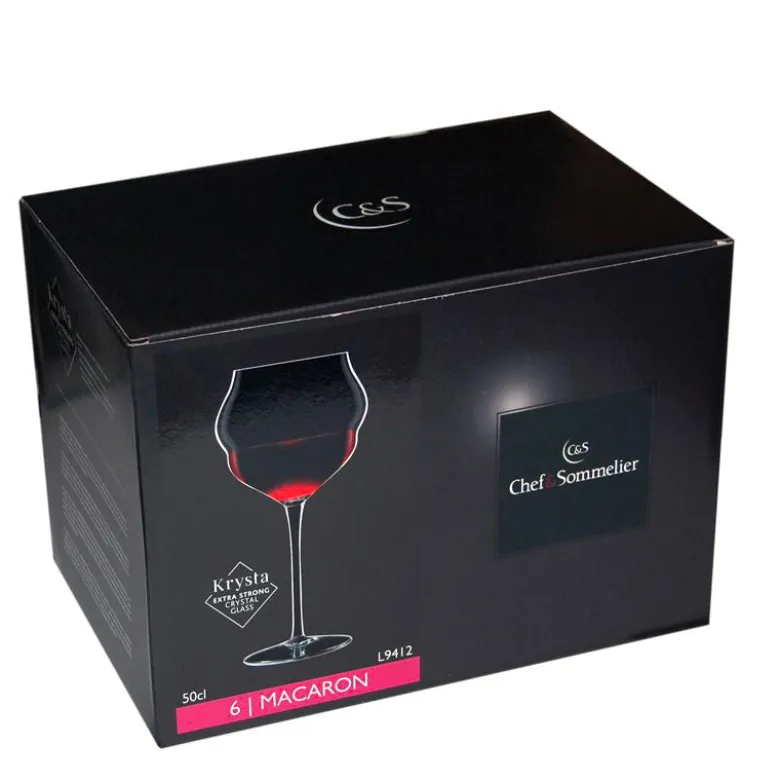 50 cl - Chef & Sommelier Macaron Calice Vino Rosso in Vetro - Set 6 Pezzi