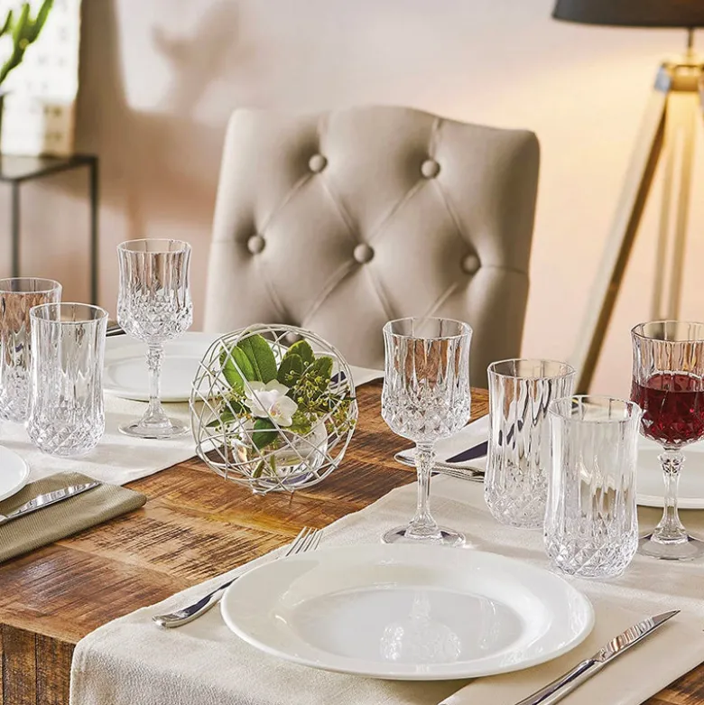 28 cl - Cristal D'Arques Longchamp Bicchiere Bibita in Vetro - Set 6 Pezzi