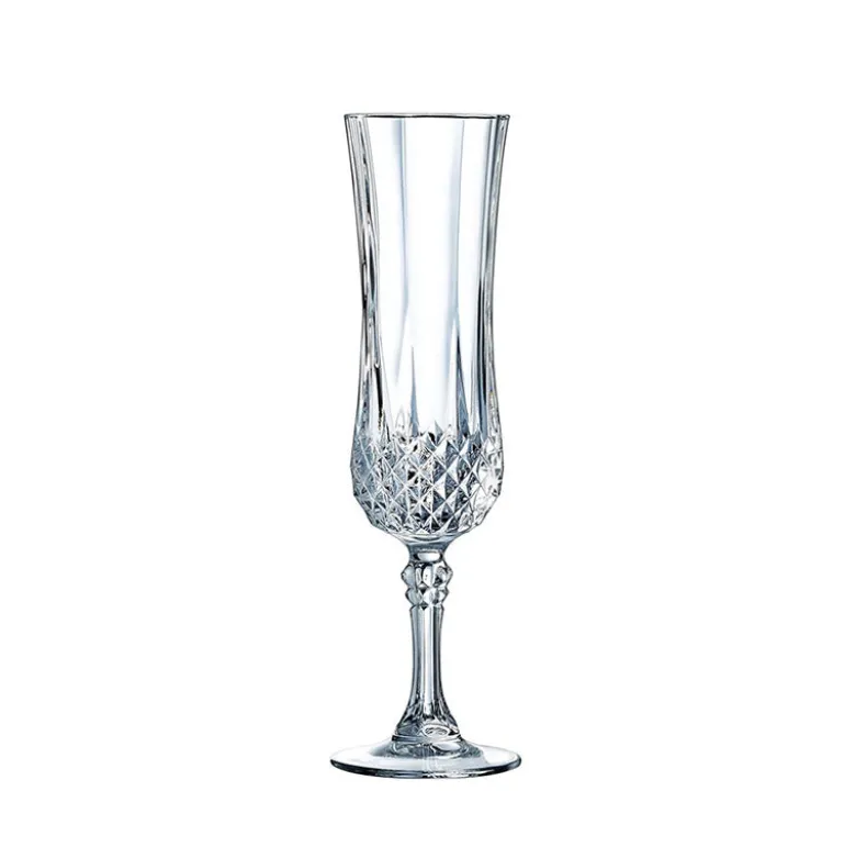 14 cl - Cristal D'Arques Longchamp Calice Flute in Vetro - Set 6 Pezzi