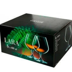60 cl - Crystalex Bohemia Lara Calice Snifter in Vetro - Set 6 Pezzi