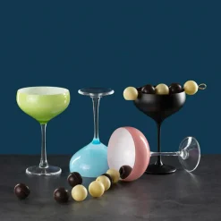 18 cl - Crystalex Bohemia Pralines Coppa Cocktail Champagne In Vetro Set 4 Pz
