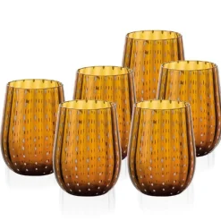 40 cl - Goccia Bicchiere Acqua in Vetro - Set 6 Pezzi
