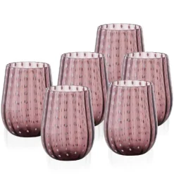 40 cl - Goccia Bicchiere Acqua in Vetro - Set 6 Pezzi