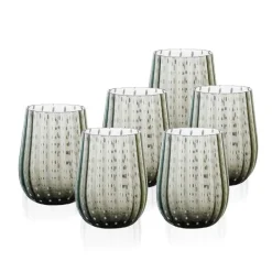40 cl - Goccia Bicchiere Acqua in Vetro - Set 6 Pezzi