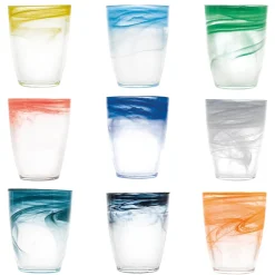 35 cl - H&H Alabastro Bicchiere Acqua In Vetro - Set 9 Pz