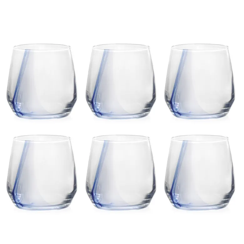 37 cl - H&H Breeze Bicchiere Acqua In Vetro - Set 6 Pz
