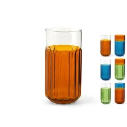 42 cl - H&H Factory Bicchiere Bibita In Vetro Borosilicato - Set 6 Pz