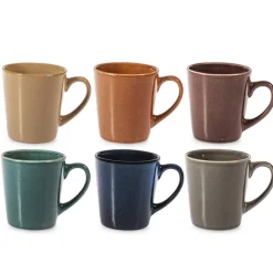 20 cl - H&H Tierra Tazza Té Colori Assortiti In Stoneware Set 6 Pz