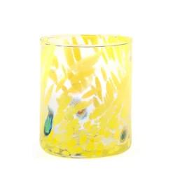 36 cl - H&H Veneziano Bicchiere Acqua In Vetro Colorato Set 6 Pz