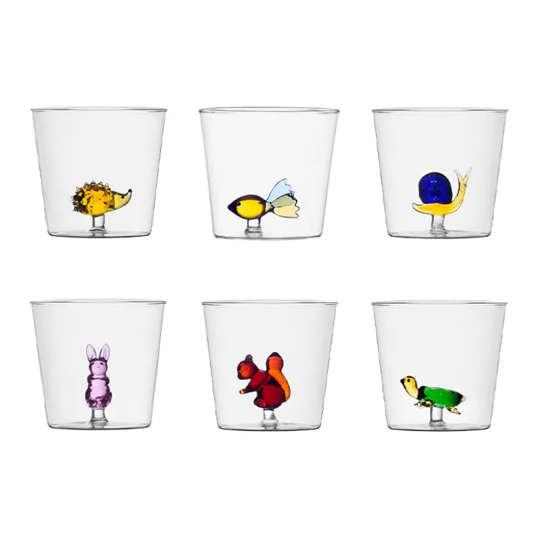 30 cl - Ichendorf Animal Farm Bicchiere Acqua in Vetro Borosilicato - Set 6 Pz