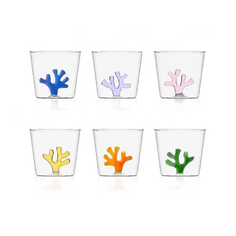 30 cl - Ichendorf Coral Reef Bicchiere Acqua Corallo in Vetro Borosilicato - Set 6 Pezzi
