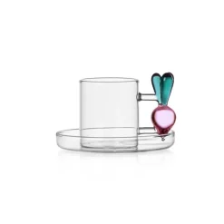 30 cl - Ichendorf Vegetables Tazza Caffè Con Piattino In Vetro Borosilicato