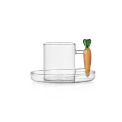 30 cl - Ichendorf Vegetables Tazza Caffè Con Piattino In Vetro Borosilicato