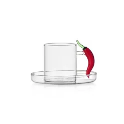 30 cl - Ichendorf Vegetables Tazza Caffè Con Piattino In Vetro Borosilicato