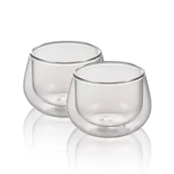 10 cl - Ilsa Bicchierino Caffé Doppia Parete in Vetro Borosilicato - Set 2 Pezzi