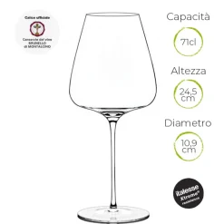 71 cl - Italesse T-Made 70 Calice Vino Rosso in Vetro - Set 6 Pezzi