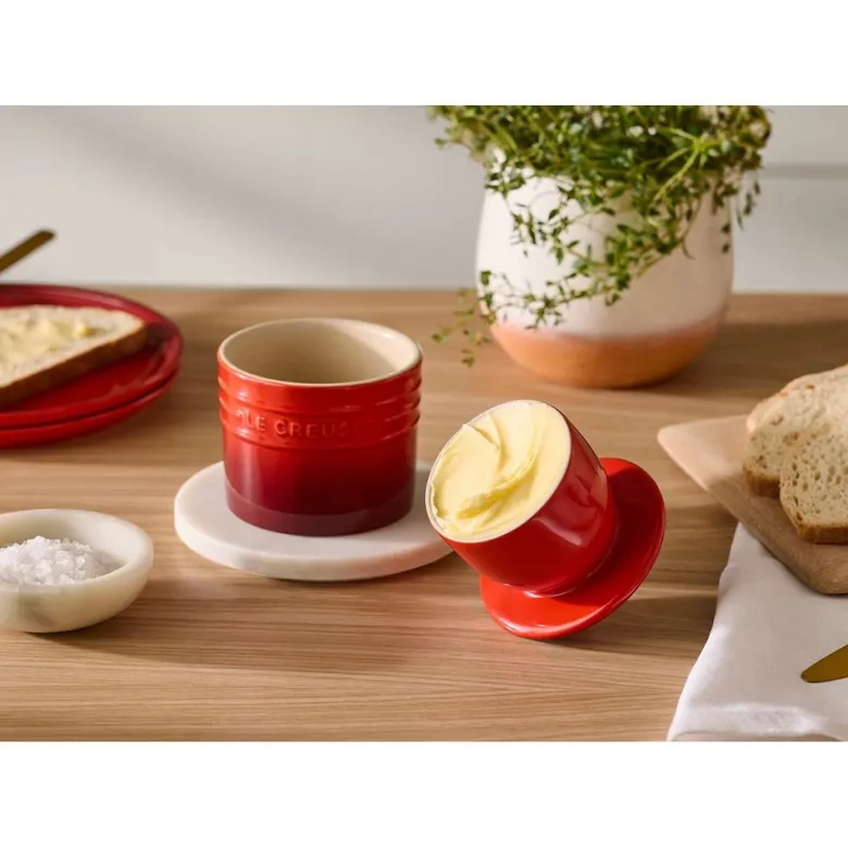 17 cl - Le Creuset Barattolo Porta Burro In Gres Vetrificato