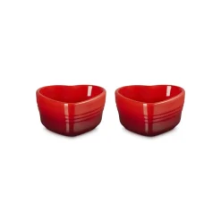 30 cl - Le Creuset Cuore Ramequin In Gres Vetrificato Set 2 Pz