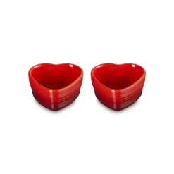 30 cl - Le Creuset Cuore Ramequin In Gres Vetrificato Set 2 Pz