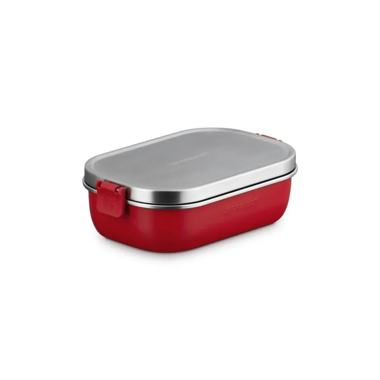 90 cl - Le Creuset On The Go Lunch Box Contenitore Per Alimenti Rettangolare In Acciaio Inox