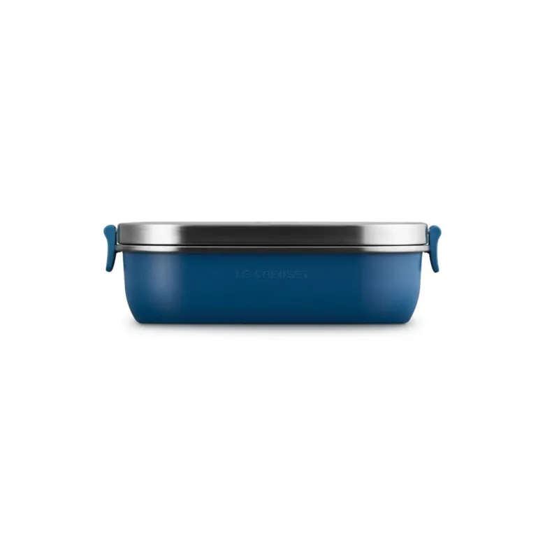 90 cl - Le Creuset On The Go Lunch Box Contenitore Per Alimenti Rettangolare In Acciaio Inox