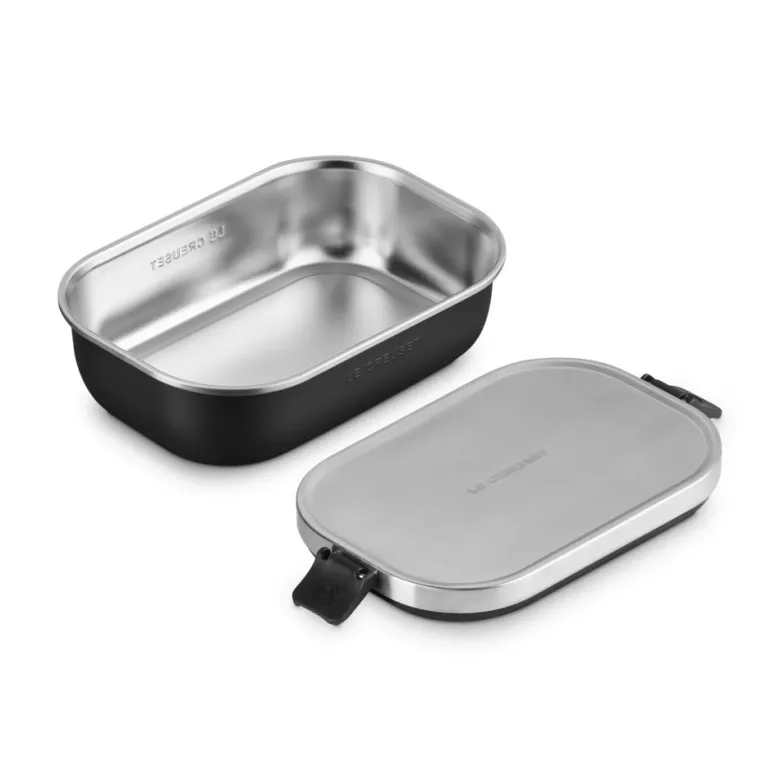 90 cl - Le Creuset On The Go Lunch Box Contenitore Per Alimenti Rettangolare In Acciaio Inox