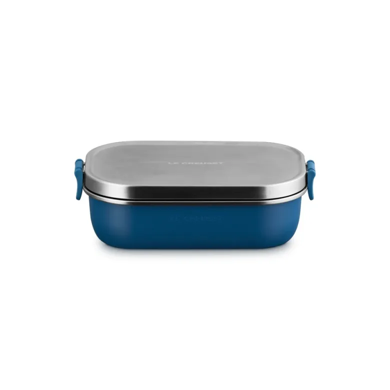 90 cl - Le Creuset On The Go Lunch Box Contenitore Per Alimenti Rettangolare In Acciaio Inox