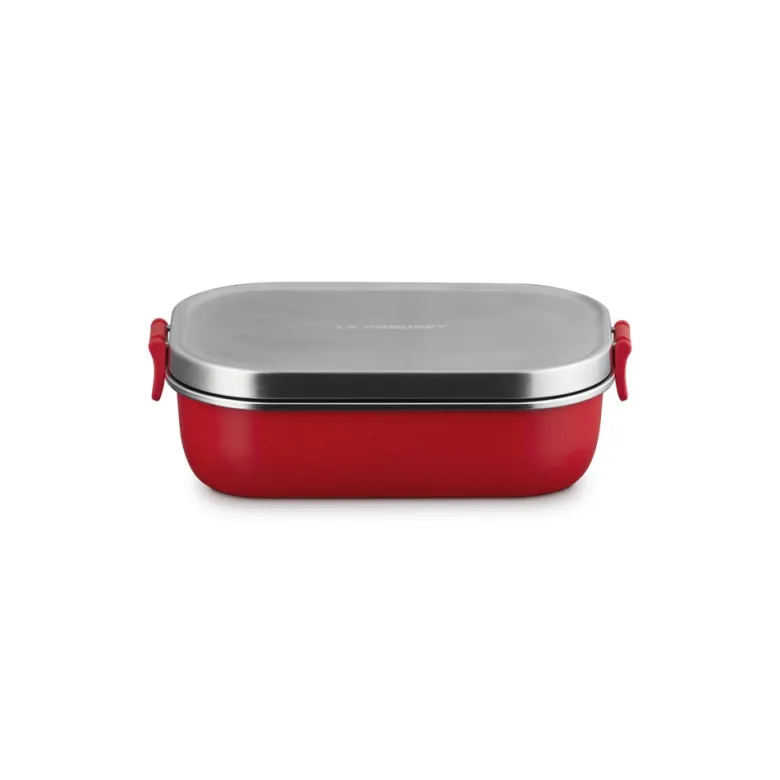 90 cl - Le Creuset On The Go Lunch Box Contenitore Per Alimenti Rettangolare In Acciaio Inox