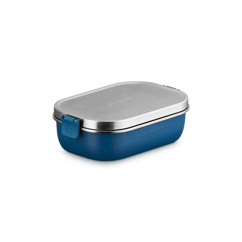 90 cl - Le Creuset On The Go Lunch Box Contenitore Per Alimenti Rettangolare In Acciaio Inox