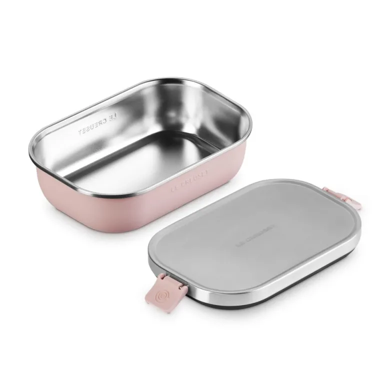 90 cl - Le Creuset On The Go Lunch Box Contenitore Per Alimenti Rettangolare In Acciaio Inox