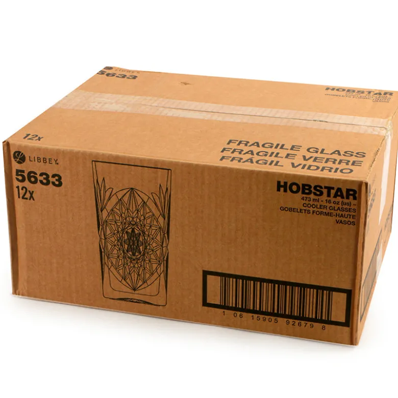 47.3 cl - Libbey Hobstar Bicchiere Bibita in Vetro - Set 12 Pezzi