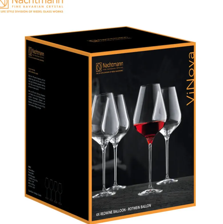 84 cl - Nachtmann ViNova Calice Vino Rosso in Vetro - Set 4 Pezzi