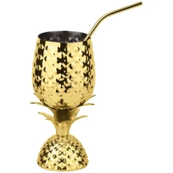 50 cl - Paderno Pineapple Cocktail Glass With Stainless Steel Straw