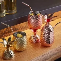 50 cl - Paderno Pineapple Cocktail Glass With Stainless Steel Straw