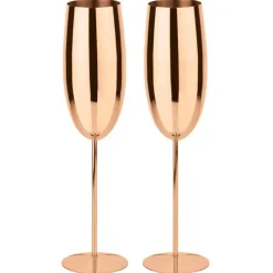 27.5 cl - Paderno Stainless Steel Flute Glasses Set of 2