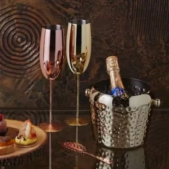27.5 cl - Paderno Stainless Steel Flute Glasses Set of 2