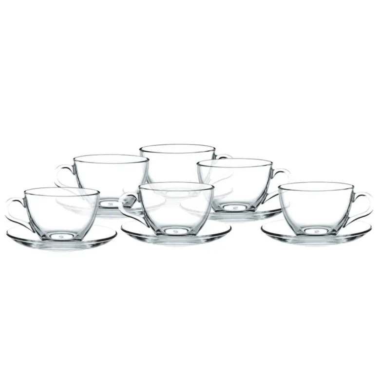 21.5 cl - Pasabahce Basic Tazza Cappuccino in Vetro - Set 6 Pezzi