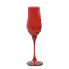 19 cl - Pasabahce Wavy Red Calice Flute In Vetro Colorato Set 6 Pz