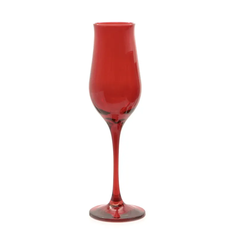 19 cl - Pasabahce Wavy Red Calice Flute In Vetro Colorato Set 6 Pz