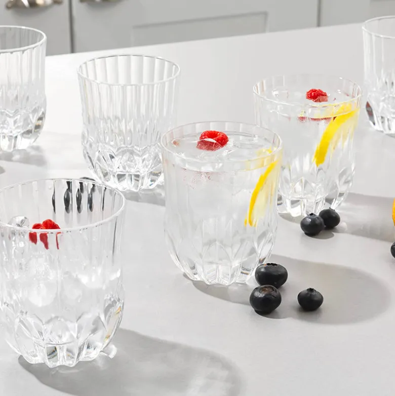 35 cl - RCR Adagio Bicchiere Acqua Rigato in Vetro - Set 6 Pezzi