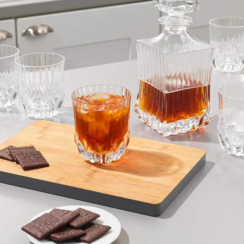 35 cl - RCR Adagio Bicchiere Acqua Rigato in Vetro - Set 6 Pezzi