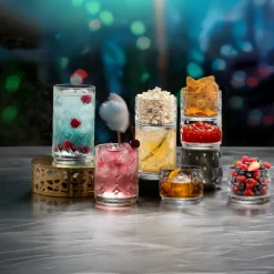 17 cl - RCR Cristalleria Italiana Circus Bicchiere Cocktail Rock In Vetro - Set 6 Pz