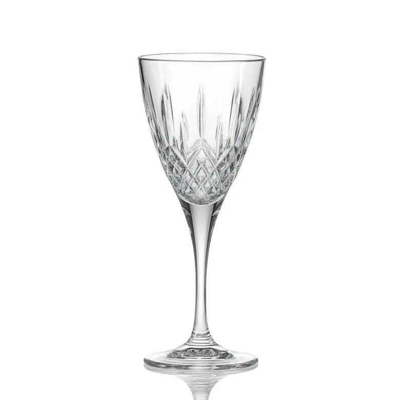25.3 cl - RCR Cristalleria Italiana London 2 Calice Vino In Vetro Cristallino Luxion Set 6 Pz