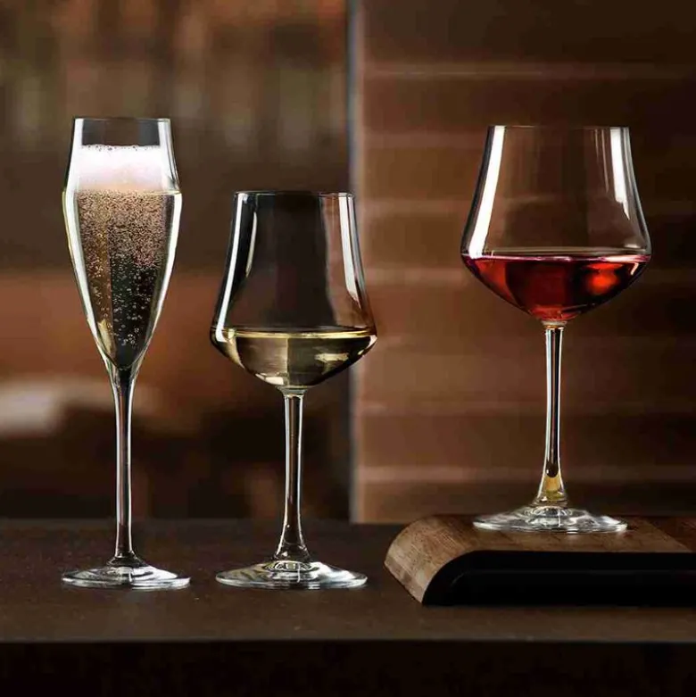 18 cl - RCR Ego Calice Flute in Vetro - Set 6 Pezzi