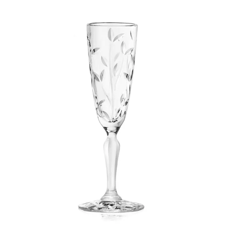 16 cl - RCR Laurus Calice Flute in Vetro - Set 6 Pezzi