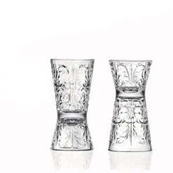 3-6 cl - RCR Tattoo Jiggers and Glass Cocktail Measurers - Set of 6