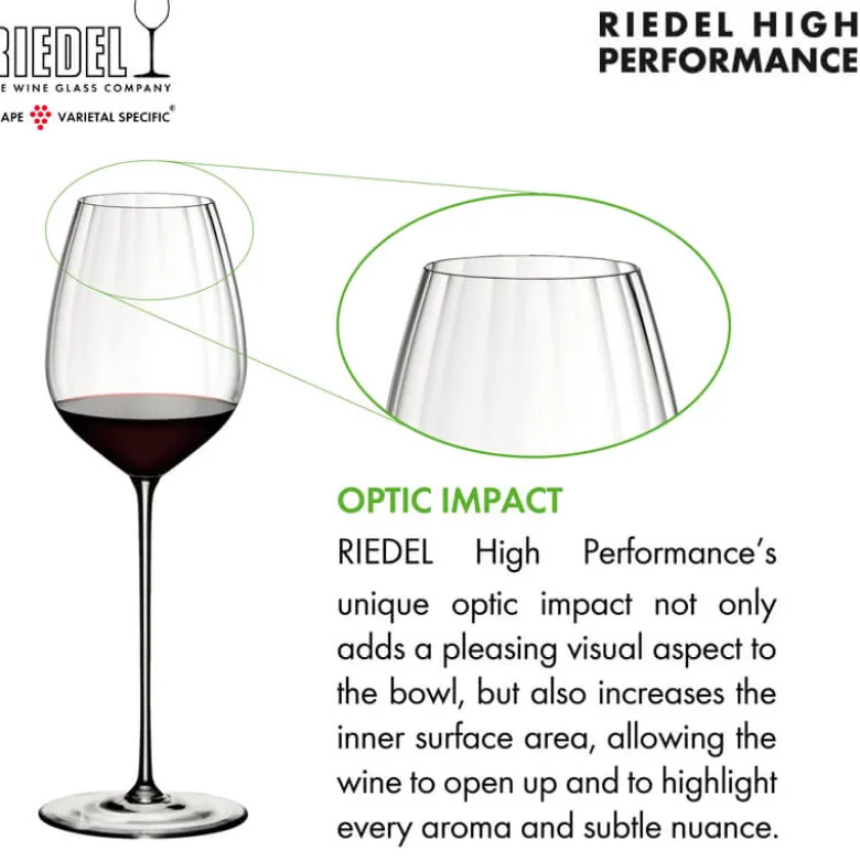 83.4 cl - Riedel High Performance Calice Vino Rosso Cabernet in Vetro