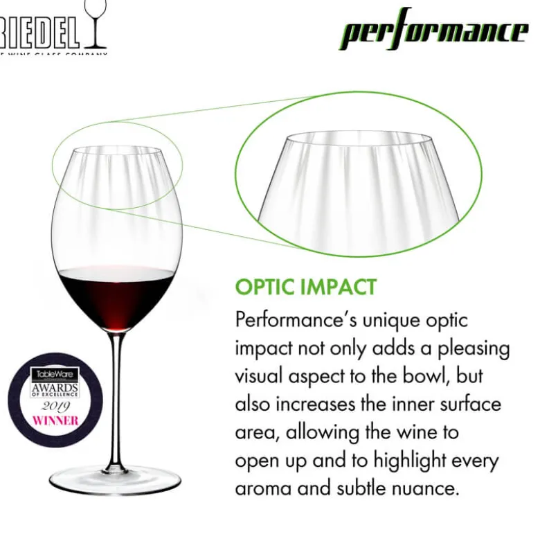 63.1 cl - Riedel Performance Calice Vino Rosso in Vetro - Set 2 Pezzi