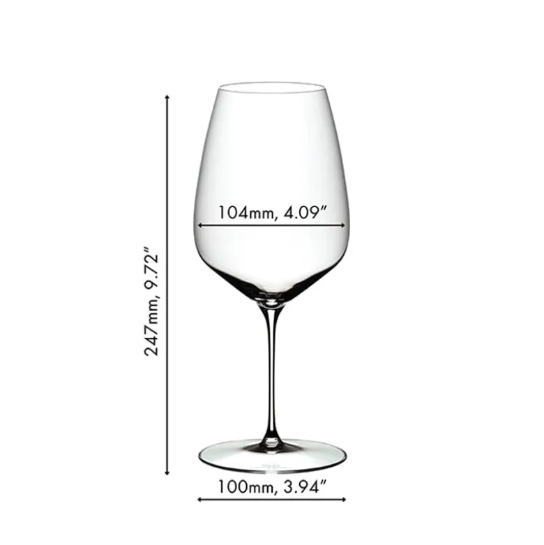 82.9 cl - Riedel Veloce Calice Vino Rosso Cabernet Merlot in Vetro - Set 2 Pezzi
