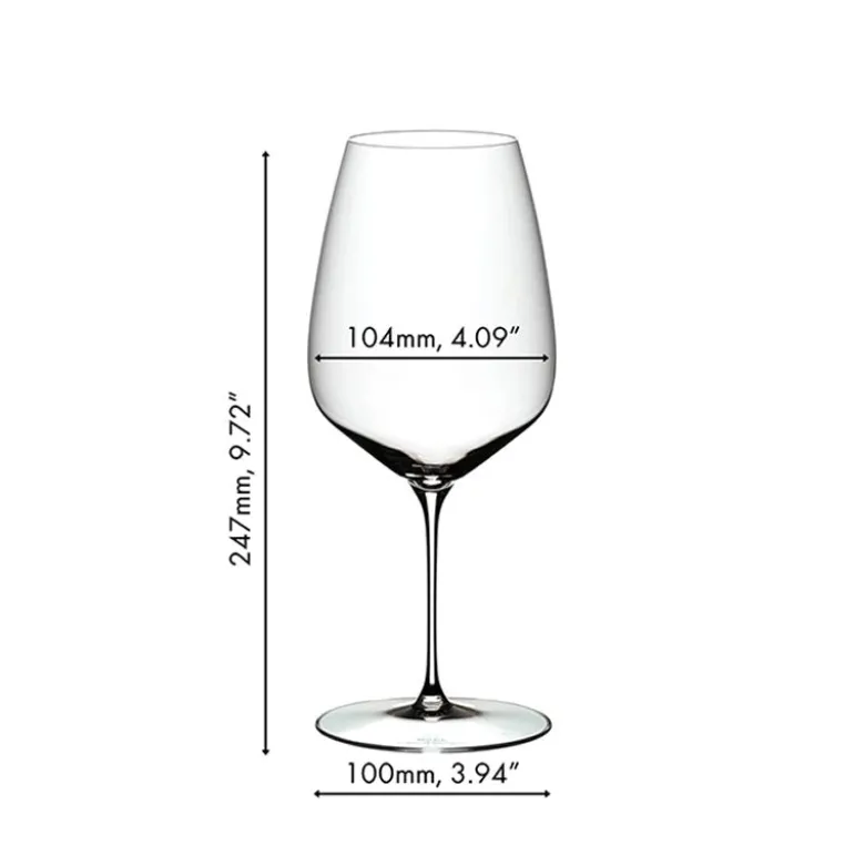 82.9 cl - Riedel Veloce Calice Vino Rosso Cabernet Merlot in Vetro - Set 6 Pezzi